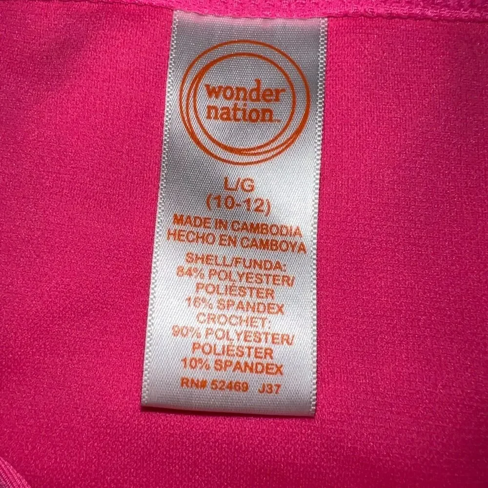 Wonder Nation Girls Swimsuit Two Piece Tankini Tie Dye Crochet Large 10 12